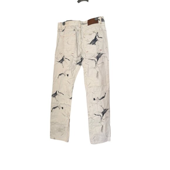 A.Tiziano Cotton Marbled White Straight Leg Jeans Size 32 Mens - Picture 2 of 5